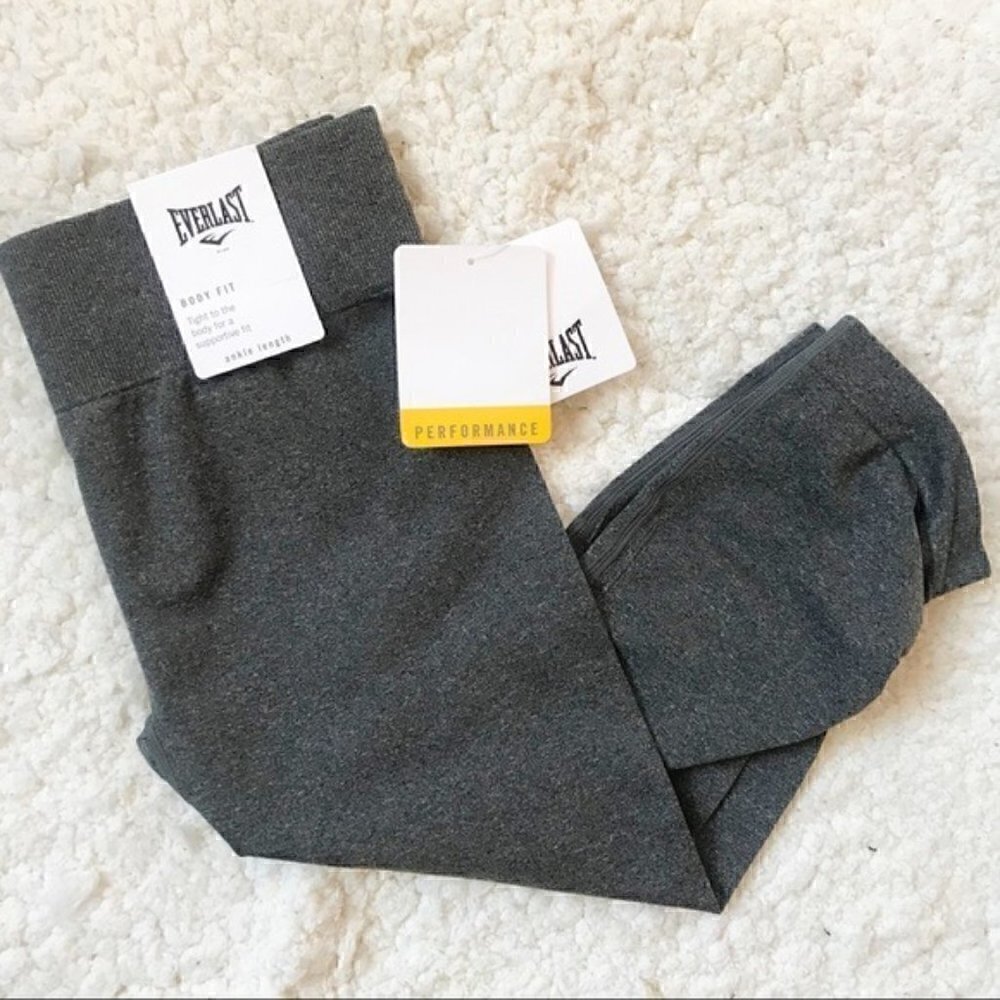 EVERLAST:Gray Body Fit Ankle Length Leggings Sz M